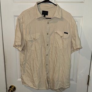 Lucky brand Men's Beige/off white Western style pearl snap Shirt